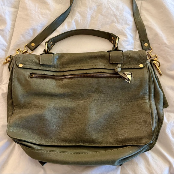 Proenza Schouler PS1 Medium Satchel – Olive Green Genuine Leather - Picture 6 of 15